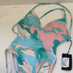 Zadig & Voltaire pastel camo bathing suit sz small